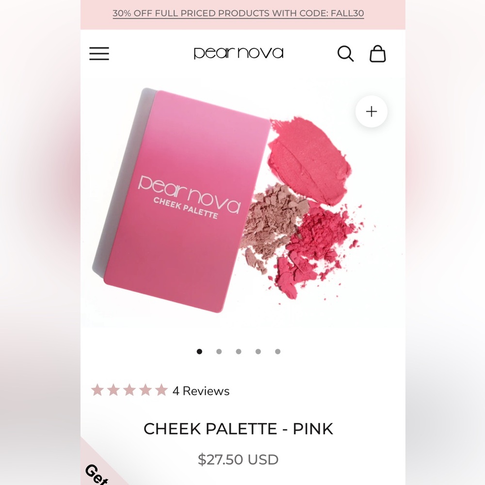 Pear Nova Cheek Palette - Bold Pink and Rose